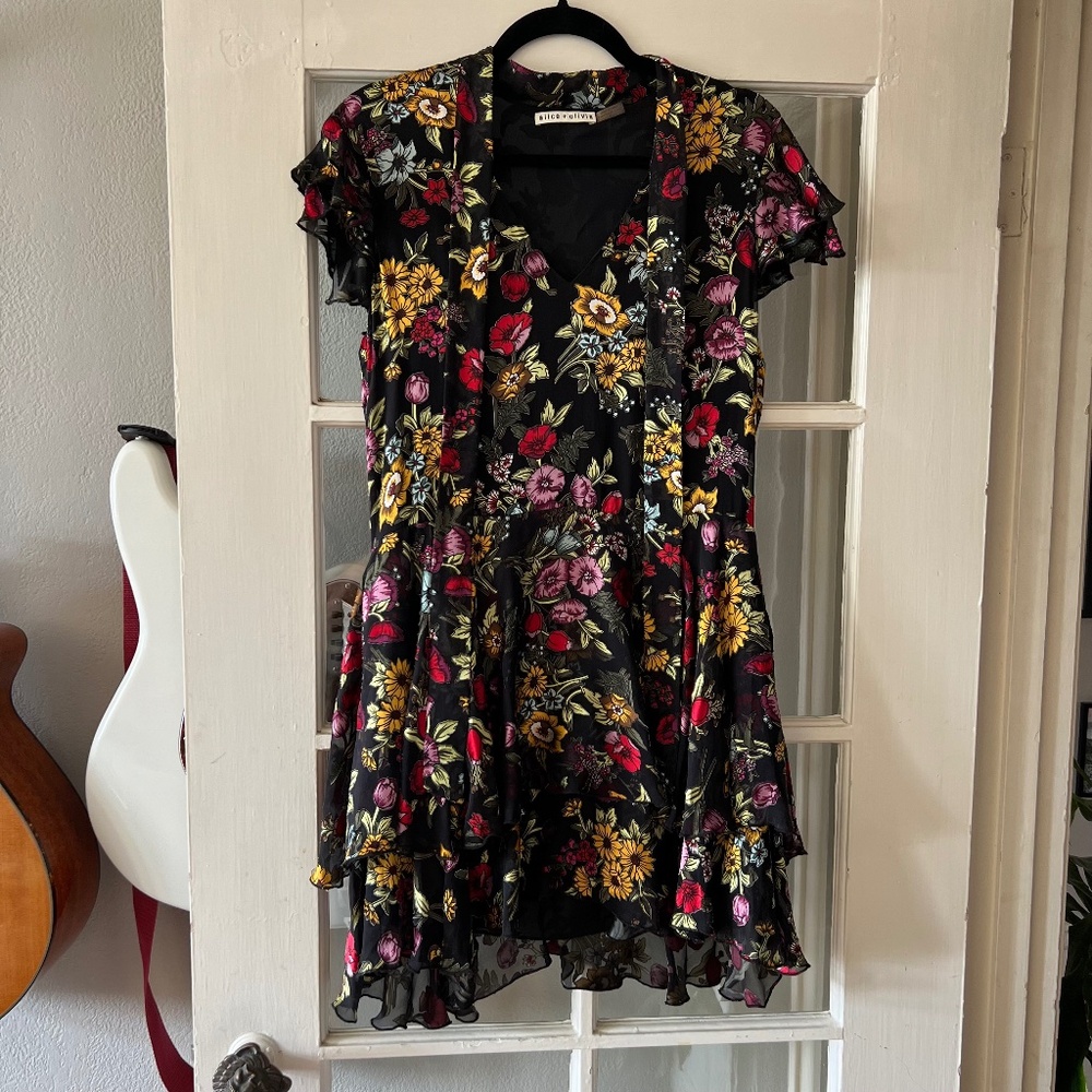Alice + Olivia Moore Floral Mini Dress
